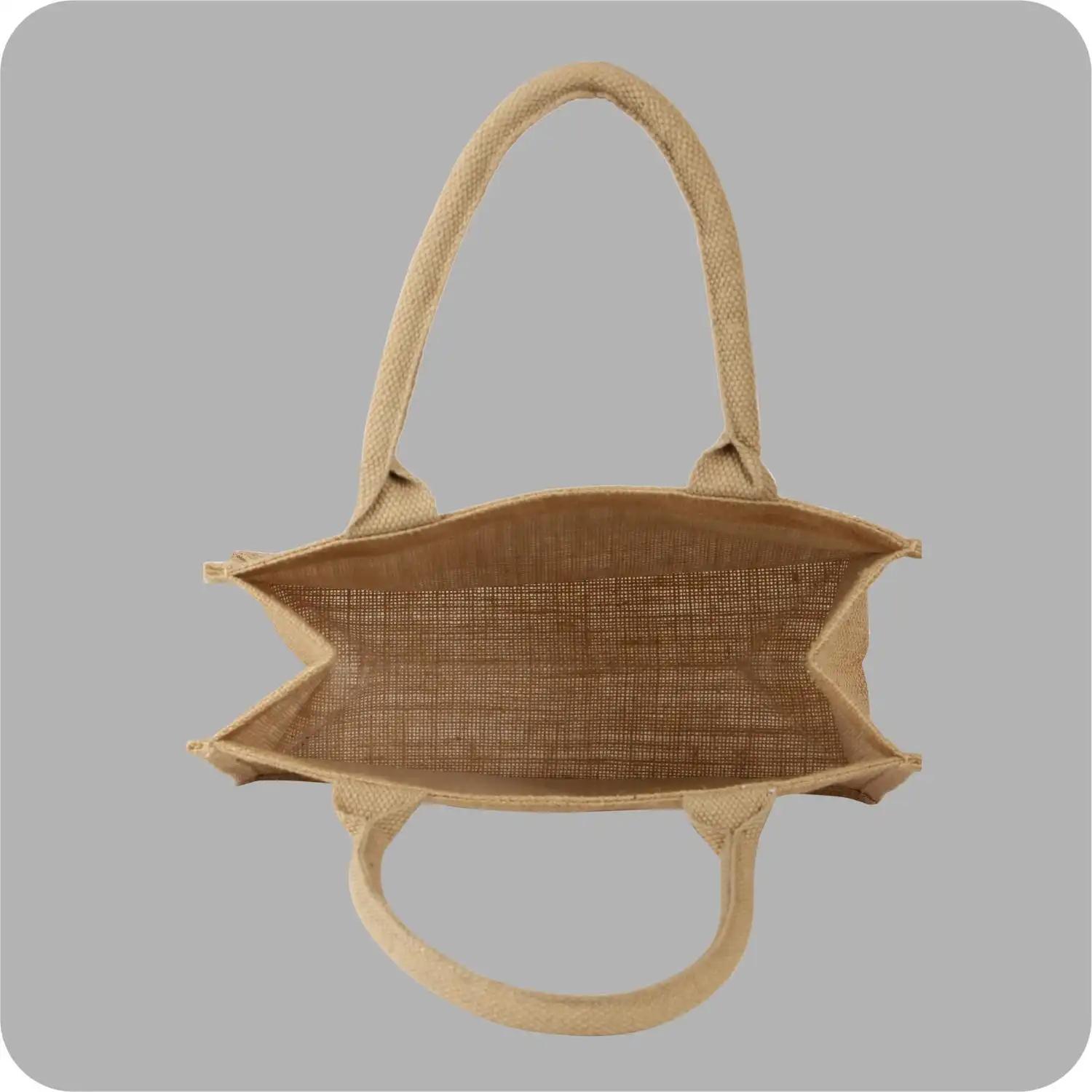 Rectangular Shaped, Made of pure Jute Carry Bags for Versatile Use