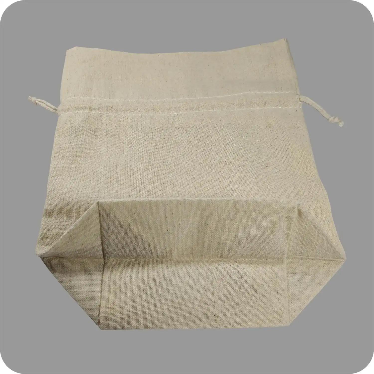 7x9x3 Inch 100% Cotton Double side Drawstring Pouch (Pack of 50)